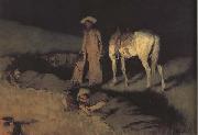 Frederic Remington In From the Night Herd (mk43) oil